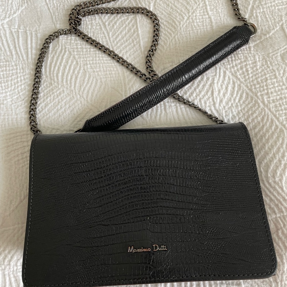 Massimo Dutti- croc leather bag